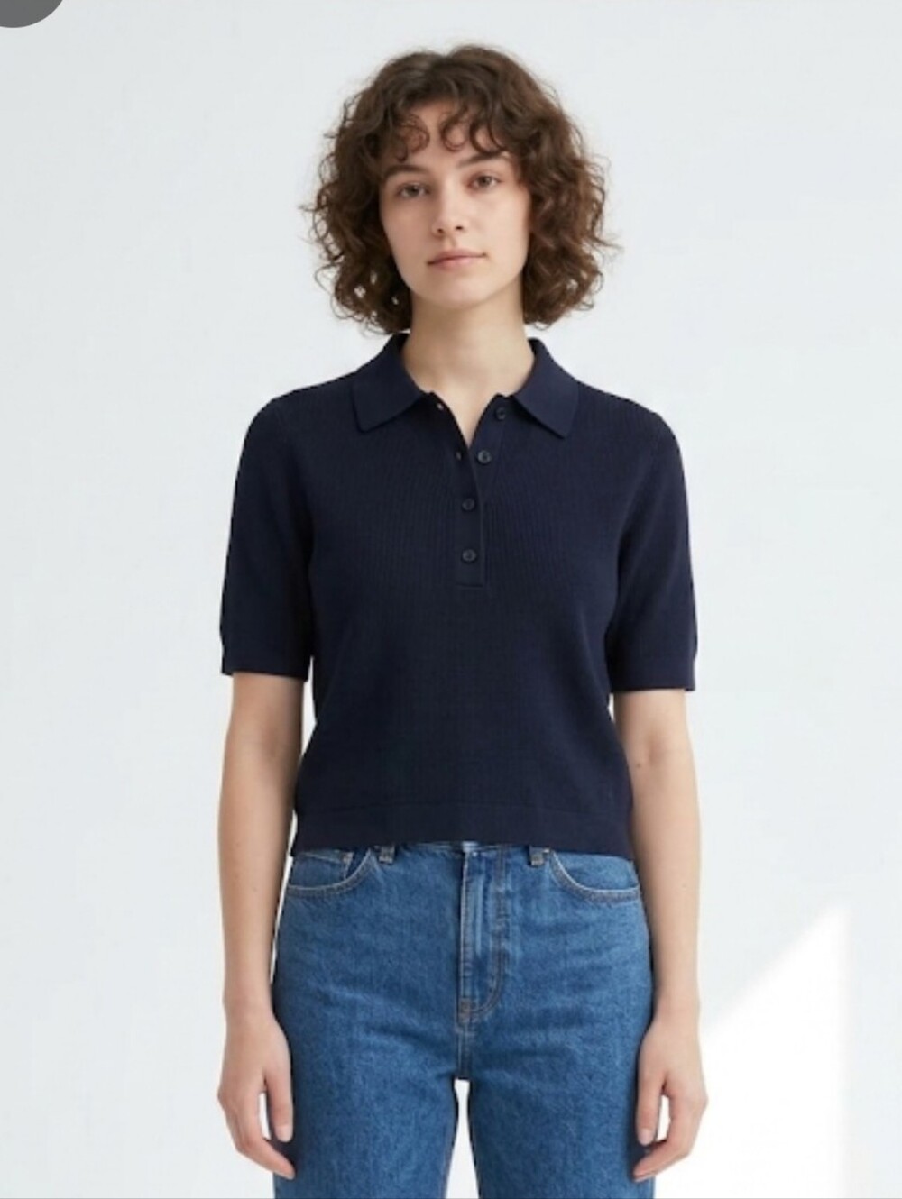 Uniqlo Polo Short Sleeve Sweater, EUC